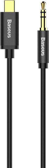 BASEUS YIVEN Μ01, TYPE-C ΑΡΣΕΝΙΚΟ ΣΕ 3,5mm ΑΡΣΕΝΙΚΟ ΚΑΛΩΔΙΟ, ΜΑΥΡΟ