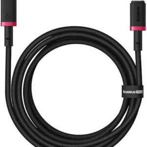 BASEUS DURA SERIES, ΚΑΛΩΔΙΟ ΓΡΗΓΟΡΗΣ ΦΟΡΤΙΣΗΣ, TYPE-C ΣΕ LIGHTNING, 1m, ΚΟΚΚΙΝΟ-ΜΑΥΡΟ