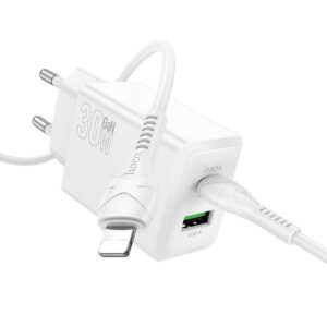 HOCO N71 NUEVO, ΣΕΤ ΓΡΗΓΟΡΗΣ ΦΟΡΤΙΣΗΣ, 30W, 2 ΘΥΡΕΣ, ΛΕΥΚΟ