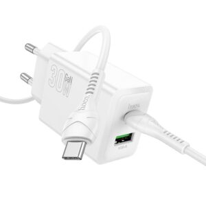 HOCO N71 NUEVO, ΣΕΤ ΓΡΗΓΟΡΗΣ ΦΟΡΤΙΣΗΣ, 30W, 2 ΘΥΡΕΣ, ΛΕΥΚΟ