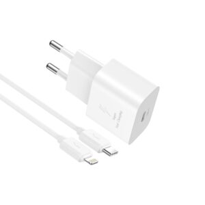 XO L167, ΦΟΡΤΙΣΤΗΣ ΓΡΗΓΟΡΗΣ ΦΟΡΤΙΣΗΣ, 25W, TYPE-C, ΜΕ ΚΑΛΩΔΙΟ TYPE-C ΣΕ LIGHTNING, ΛΕΥΚΟ