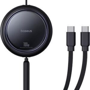 BASEUS BRIGHT MIRROR SERIES ΚΑΛΩΔΙΟ ΓΡΗΓΟΡΗΣ ΦΟΡΤΙΣΗΣ, 2 x TYPE-C, 1m, 100W, ΜΑΥΡΟ