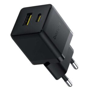 BASEUS PALM ΦΟΡΤΙΣΤΗΣ ΓΡΗΓΟΡΗΣ ΦΟΡΤΙΣΗΣ, 2 ΘΥΡΕΣ, 30W, ΜΑΥΡΟΣ