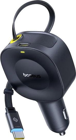 BASEUS PRIMETRIP VR2, ΦΟΡΤΙΣΤΗΣ ΑΥΤΟΚΙΝΗΤΟΥ, 1 ΘΥΡΑ, ΜΕ ΑΝΑΔΙΠΛΟΥΜΕΝΟ ΚΑΛΩΔΙΟ TYPE-C, 30W, ΜΑΥΡΟ