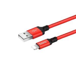HOCO X14 ΚΑΛΩΔΙΟ LIGHTNING ΦΟΡΤΙΣΗΣ & DATA 1m, RED-BLACK