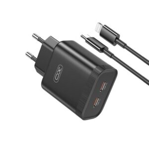 XO L105 ΦΟΡΤΙΣΤΗΣ, 35W, 2 ΘΥΡΕΣ PD, ΜΕ ΚΑΛΩΔΙΟ LIGHTNING, ΜΑΥΡΟΣ (NB-Q189A)