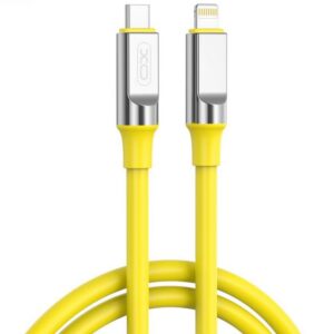 XO NB-Q252A PD 27W TYPE-C ΣΕ LIGHTNING ΚΑΛΩΔΙΟ ΦΟΡΤΙΣΗΣ ΣΙΛΙΚΟΝΗΣ, ΚΙΤΡΙΝΟ