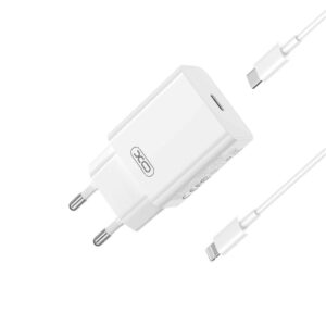XO L126 ΦΟΡΤΙΣΤΗΣ PD20W, 1 ΘΥΡΑ, ΜΕ ΚΑΛΩΔΙΟ TYPE-C ΣΕ LIGHTNING, ΛΕΥΚΟ