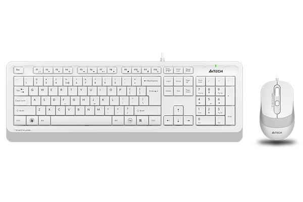 A4TECH SET ΕΝΣΥΡΜΑΤΟ ΠΛΗΚΤΡΟΛΟΓΙΟ - ΠΟΝΤΙΚΙ F1010, ΛΕΥΚΟ