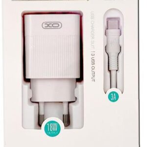 XO L72 ΦΟΡΤΙΣΤΗΣ QC3.0+2.1A, 3 ΘΥΡΕΣ ΜΕ ΚΑΛΩΔΙΟ LIGHTING, 18w